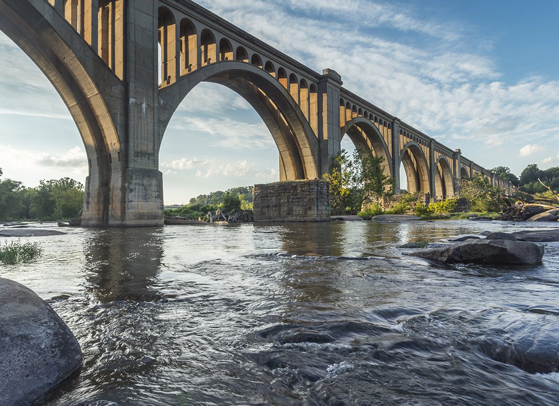 Smithfield, VA - Concrete Arch Railroad Bridge Spanning the James River