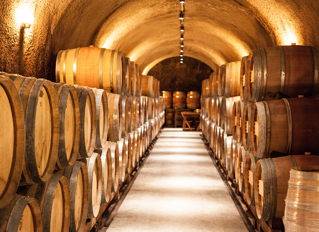 Insurance Solutions - Wine Barrels at Napa Valley Vineyard Winery